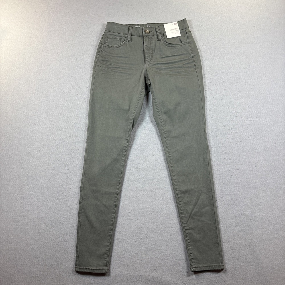 SO Jeans Size 7 Low Rise Ultimate Jegging Stretch Soft Denim Green Modern